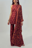 Drishti and Zahabia Maroon printed kurta set Online Shopping