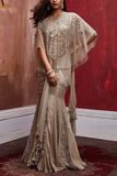 Esha Sethi Thirani Nude draped sari and cape set Online Shopping