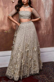 Esha Sethi Thirani Nude embellished lehenga set Online Shopping