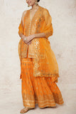 Gopi Vaid Orange tussar silk kurta and sharara set Online Shopping