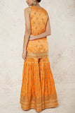 Gopi Vaid Orange tussar silk kurta and sharara set Online Shopping