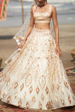 Gopi Vaid Ivory embellished lehenga set Online Shopping