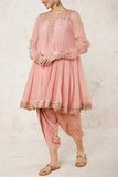 Gopi Vaid Pink short kurta and dhoti set Online Shopping