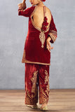 Torani Red embroidered phiran set Online Shopping