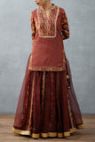 Torani Burgundy printed sharara set Online Shopping