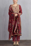 Torani Maroon embroidered kurta set Online Shopping