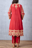 Torani Red rich embroidered kurta set Online Shopping