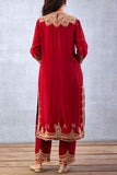 Torani Red embroidered kurta set Online Shopping