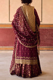 Iqbal Hussain Maroon floral woven jamawar lehenga jacket set Online Shopping