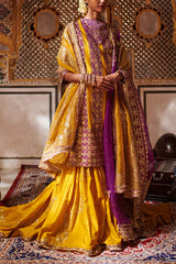 Itrh Yellow and purple sharara set Online Shopping