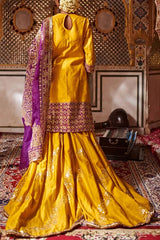 Itrh Yellow and purple sharara set Online Shopping