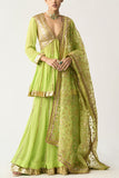 Itrh Neon green kalidar kurta sharara set Online Shopping