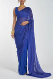 Itrh Sapphire blue sari set Online Shopping