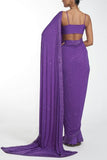 Itrh Purple jersey sari set Online Shopping