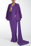 Itrh Purple jersey sari and blazer set Online Shopping