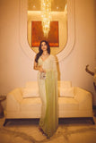 Itrh Mint ombre crystal pre-stitched sari set Online Shopping