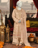 3PC-JJLS-S-JFU-25-702 Off White Organza Embroidered Junaid Jamshaid Brand Original Fabrics