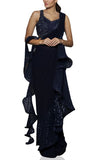 Kamaali Couture Midnight blue draped saree Online Shopping