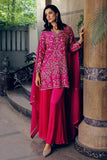 Khushboo Bagri Fuchsia zardozi embroidered kurta set Online Shopping