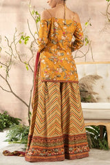 Kalista Mustard floral sharara set Online Shopping