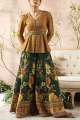 Kalista Mustard kurta and floral sharara Online Shopping