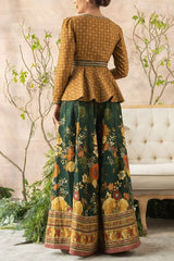 Kalista Mustard kurta and floral sharara Online Shopping