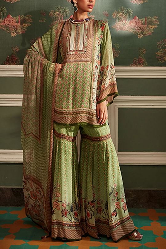 Kalista Floral printed gharara set Online Shopping