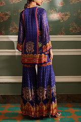 Kalista Midnight blue kurta and gharara set Online Shopping