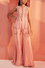 Sanya Gulati Pink tassel peplum and sharara Online Shopping