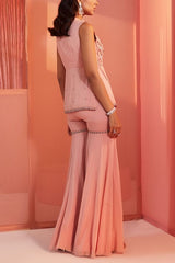 Sanya Gulati Pink tassel peplum and sharara Online Shopping