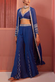 Sanya Gulati Ink blue cape and sharara set Online Shopping