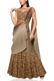 Mandira Wirk Embroidered sari gown Online Shopping