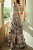 Matsya Grey embroidered lehenga set Online Shopping