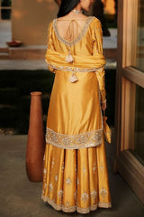 Matsya Yellow embroidered sharara set Online Shopping