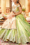 Matsya Green and gold lehenga set Online Shopping