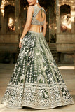 Matsya Green embroidered lehenga set Online Shopping