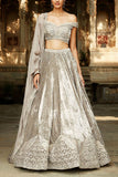 Matsya Grey embroidered lehenga set Online Shopping