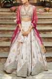 Matsya Ivory embroidered lehenga set Online Shopping