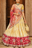 Matsya Yellow embroidered lehenga set Online Shopping