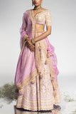 Madzin Mauve floral embroidered lehenga set Online Shopping