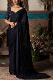 Megha and Jigar Midnight blue sari set Online Shopping