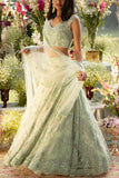 Megha and Jigar Mint green embroidered lehenga set Online Shopping