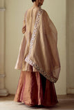 MimamsAa by Ankita Singh Garnet tissue silk kurta set Online Shopping