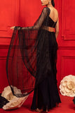 Mahima Mahajan Black draped sari set Online Shopping