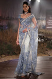 Mynah's Reynu Taandon Blue embellished cocktail sari set Online Shopping