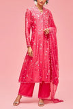 Nachiket Barve Fuchsia pink kurta set Online Shopping