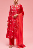 Nachiket Barve Red chanderi kurta set Online Shopping