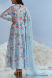 Nachiket Barve Icy blue floral embellished kurta set Online Shopping