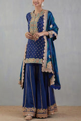 Nidhi Tholia Navy blue embroidered sharara set Online Shopping