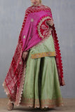 Nidhi Tholia Mint green and pink bandhani sharara set Online Shopping